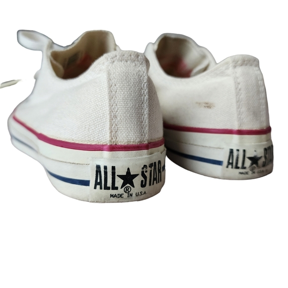CONVERSE x VINTAGE Chuck taylor 80's white‎ low top sneakers USA Made men's 5 - Picture 7 of 16